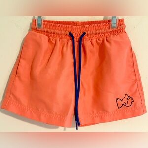 Prodah Boy’s Coral Swim Shorts with Blue Accents Fully Lined Sz 2T